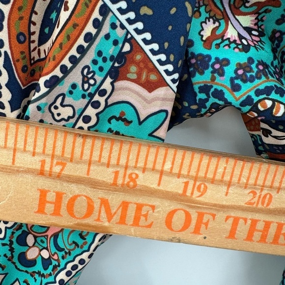 BLOOMCHIC womans milkmaid boho blue-teal lightweight maxi dress NWT 12 - Picture 9 of 14